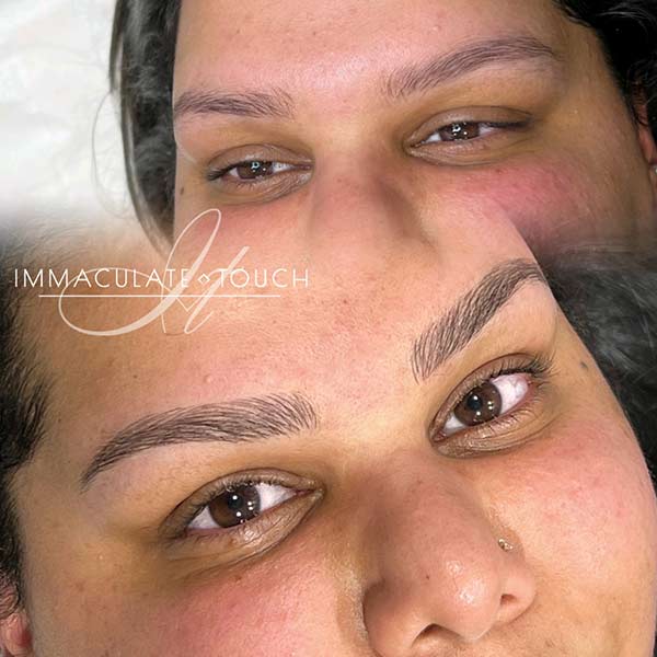 Another eyebrow tattoo before and after example